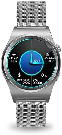 QFily Bluetooth Touch Screen Smart Watch with Heart Rate Monitor Stainless Steel Band Wristwatch for iOS and Android (Silver)