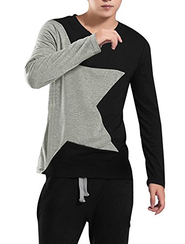 Allegra k mens star pattern contrast color shirt casual…