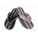 Mens Striped Flip Flops (Black Grey)
