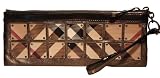 Authentic Burberry Super Nova Check Dark Nickel Wristlet Wallet Handbag