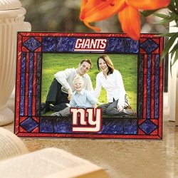 New York Giants Art Glass Horizontal Picture Frame