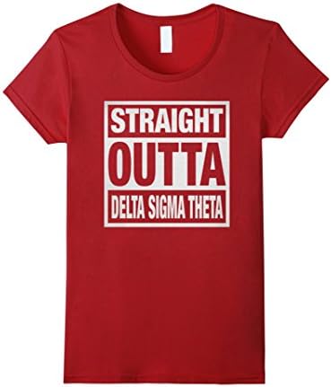 Women's Straight Outta Delta Sigma Theta T shirt XL Cranberry