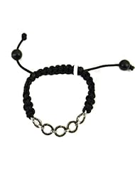 Diamond Pave Chain Macrame Bracelet Silver Handmade Jewelry