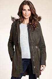 Indigo Collection Multiple Pockets Wax Hooded Parka