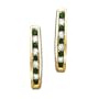 10K Yellow Gold 1/5 ct. Diamond and 1/3 ct. Emerald J-Hoop Earrings