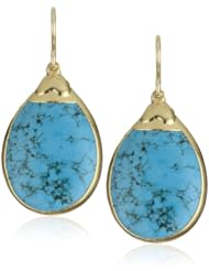 Devon Leigh "Natures Wonders" Turquoise-Color Howlite in 24k Gold Foil Earrings
