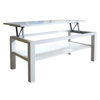 table basse relevable-515-Table Basse Relevable Carlos En Coloris Blanc