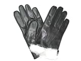 Fownes Men's Rabbit Fur Lined Black Napa Leather Gloves