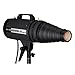 Fotodiox Conical Snoot for Bowens S-Type Bayonet, Calumet and Compatible Monolight Strobe Heads - Includes 20-Degree Honeycomb Grid and Color Gels