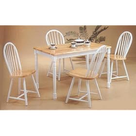 5 Piece Wood Butcher Block Table and Chairs by 