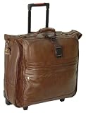 Chestnut Brown Leather Rolling Garment Bag (#2484-3)