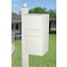 dVault Full Service Locking Mailbox, White Post/Column Mount Delivery Vault, Box and Side Mount In-Ground Post Kit, DVU0050-SMPI-3-KIT, White
