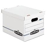 Bankers Box 0070308 Stor/file storage box, lift-off lid, letter/legal, 12x10x15, white, 4/ct