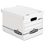Bankers Box 0070308 Stor/file storage box, lift-off lid, letter/legal, 12x10x15, white, 4/ct