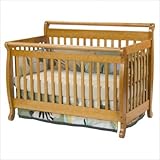 IMAGE OF Emily 4-in-1 Convertible Crib Nursery Set with Toddler Rail in Honey Oak