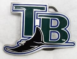 Tampa Bay Devil Rays Enamel Pewter Buckle, MLB Baseball Buckle