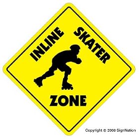 INLINE SKATER ZONE Sign xing skating skates roller gift