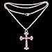 YAZILIND Jewelry Pink Cross Shape Chain Pendant Necklace