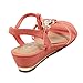 HerStyle Women's Lainnaa Strappy Low Wedge Sandal with Jeweled T-Strap