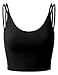 Doublju Womens Sleeveless Strappy Ribbed Crop Top