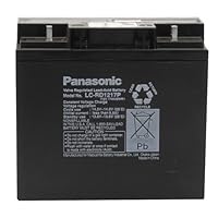 Panasonic LC-RD1217P Black Large 12V 17Ah VRLA Battery with Nut and Bolt Terminal