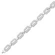 14K White Gold Fancy Filigree Link Bracelet - 7.25 inches