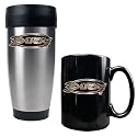 Anaheim Ducks NHL Stainless Steel Travel Tumbler & Black Ceramic Mug Set - Primary Logo