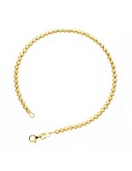14KT Yellow Diamond Cut Bead Bracelets Length = 7.25