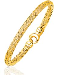 Fancy Weave Bangle in 14K Yellow Gold (5.0mm)