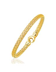 Fancy Weave Bangle in 14K Yellow Gold (5.0mm)
