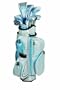Tour Edge Ladies Moda Silk Sky Blue Golf Set (1-3-5 WD, 5-6 Hybrid, 7-8 IW, 9-SW Irons, Putter and Bag -1 Inch)