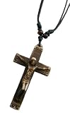 Awesome Resin Christian Religious Spritiual Jesus Christ on the Cross Pendant Adjustable Necklace
