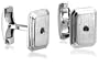 Sterling Silver Matte Rectangular Cuff Links with Black Diamond (1/10 cttw)