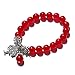 Three Keys Jewelry Women Birthstone Charm Bracelet Stretch Bangle Silver Infinity Wish Life Tree July Agate Red T7