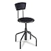 Diesel&trade; Industrial Stool with Back, Low Base, Black Leather Seat & Back Pad (SAF6668)