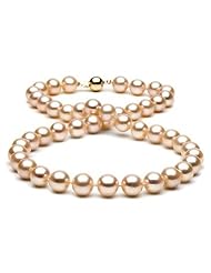 Peach/Pink Freshwater Pearl Necklace: 18" 8-9mm AAA