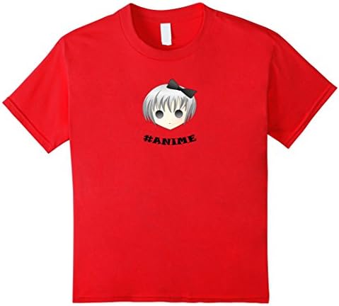 #Anime T-shirt Cute Manga Anime Girl T-shirt - Kids 12 - Red