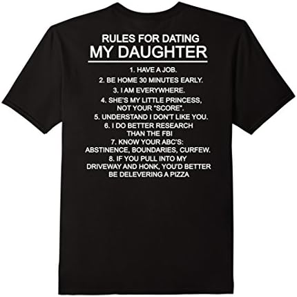 Men's Rules for dating my daughter Tshirt 2XL Black