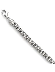 Leslies Sterling Silver Polished Mesh Bracelet Length 7.5"
