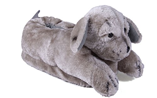 Happy Feet – Gray Puppy – Animal Slippers – XL