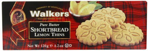 Walkers Shortbread Lemon Thins, 4.2-Ounce Boxes (Pack of 4)