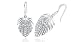 Diamond Cut Dangling Leaf Earrings Sterling Silver