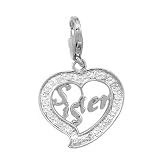 14K 1.3 grams White Gold Diamond 0.08CT Sister in Heart Charm