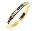 Anniversary or Stacking Ring Channel Set Half Circle with Alternating Diamonds and Sapphires, 18k Yellow Gold Ring Size 6.5 (T.w 0.35)