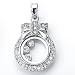 Glittering and Solid Sterling Silver Cubic Zirconia Rhodium Plated Fancy Pendant.