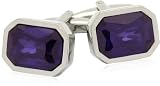 Soho Shimmering Swarovski Amethyst Cufflinks With Gift Box