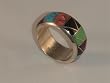 Inlay Navajo Multi Stone Jewelry Wedding Band Ring - RG-0002