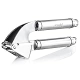 Simple Chef Stainless Steel Garlic Press & Silicone Peeler Set - Easy to Use & Easy to Clean - Perfect for Mincing, Crushing, Pressing & Peeling