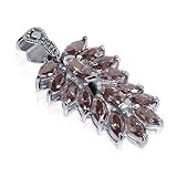 .925 Sterling Silver Amethyst Marcasite Cluster Cubic Zirconia 32 MM X 12 MM Pendant Charm