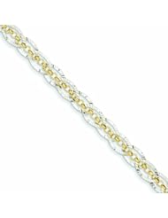 14K Gold D/C Chain Weave with Oval Links Bracelet 7.25 Inches